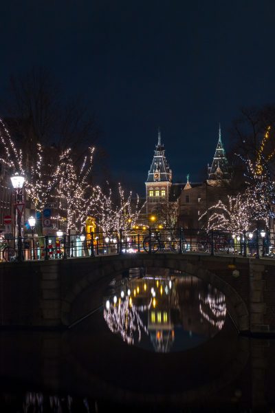 Amsterdam Rijksmuseum 2021 Lampjes Lichtjes Weerspiegeling water
