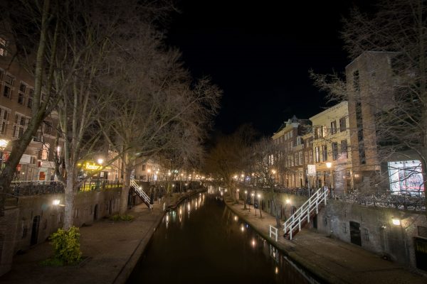 Utrecht Stad Centrum Corona in de nacht